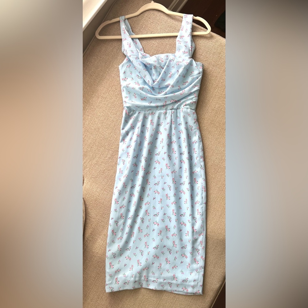 House Of CB
'Bellina' Blue Floral Corset Midi Dress XS